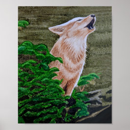 Howling Coyote Poster