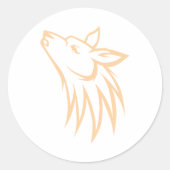 Howling Coyote Runder Aufkleber (Vorderseite)
