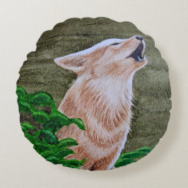 Howling Coyote Rundes Kissen
