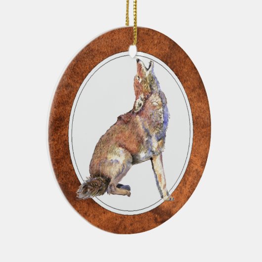 Howling Coyote, Tier, Wildtiere Keramik Ornament (Rechts)
