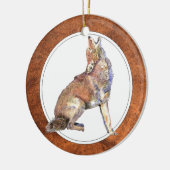 Howling Coyote, Tier, Wildtiere Keramik Ornament (Links)