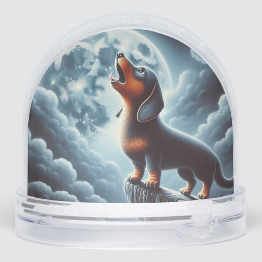 Howling Dackel Schneekugeln (Rückseite)