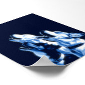 Howling Dogs Poster Print Wall Art blue design (Ecke)