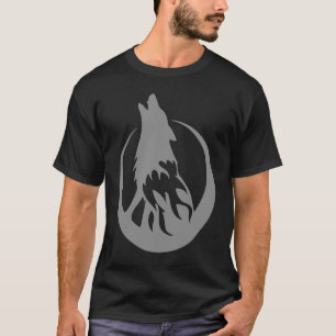 Howling Grauer Wolf im Halbmond Wolf T-Shirt