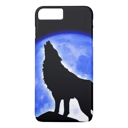 Howling Gray Wolf auf dem Mond Case-Mate iPhone Hülle (Rückseite)