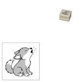 Howling Gray Wolf Pup 1x1 Gummistempel (Stempel)