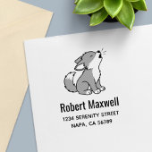 Howling Gray Wolf Pup Address Permastempel