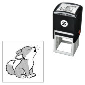 Howling Gray Wolf Pup Permastempel (Beispiel)