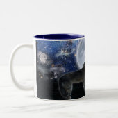Howling Gray Wolf & Stars Wildlife Drinks Tasse (Links)