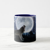 Howling Gray Wolf & Stars Wildlife Drinks Tasse (Mittel)