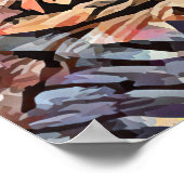 Howling Grey Wolf Abstrakte Tierart Poster (Ecke)