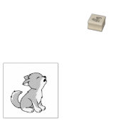 Howling Grey Wolf Pup 1x1 Gummistempel (Stempel)
