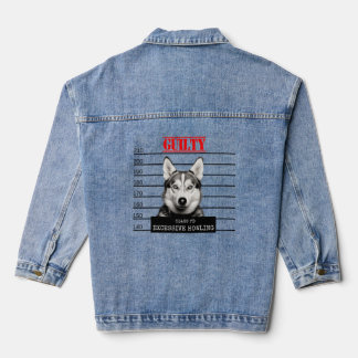 Howling Husky Lover Guilty Pet Prison Dog Husky Mu Jeansjacke