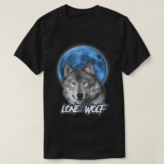 Howling Lone Wolf auf dem Mond Geschenk Funny T-Shirt (Design vorne)