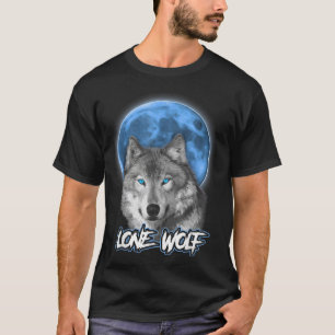 Howling Lone Wolf auf dem Mond Geschenk Funny T-Shirt