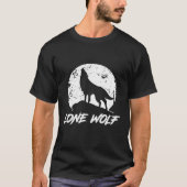 Howling Lone Wolf auf dem Mond T - Shirt für Männe (Vorderseite)