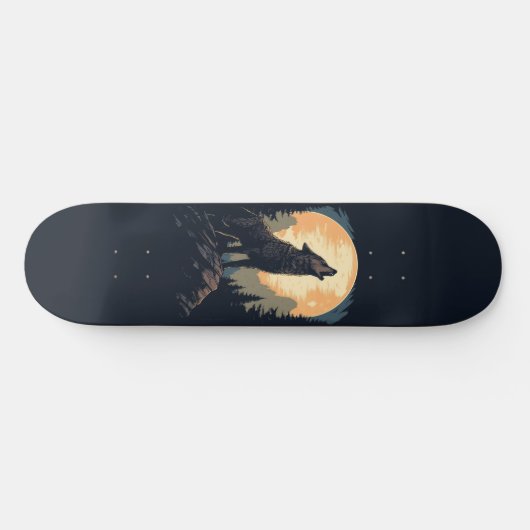 Howling Lone Wolf Skateboard Deck (Horizontal)