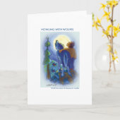 Howling mit Wölfen Grußkarten Karte (Gelbe Blume)