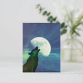 Howling Moon Postkarte (Stehend Vorderseite)