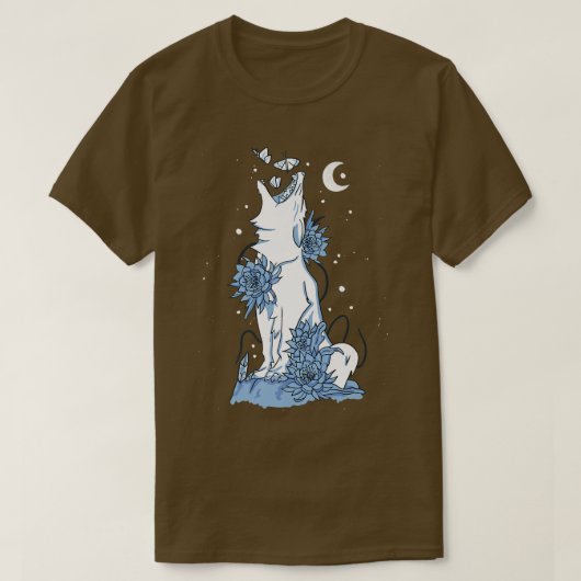 Howling Night White Wolf T-Shirt (Design vorne)