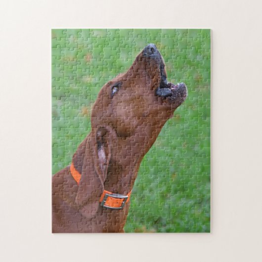 Howling Redbone Coonhound Jagdhund Puzzle (Vertikal)