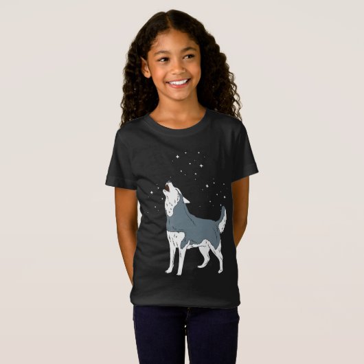 Howling Siberian Husky Welppies Funny Dog Lover T-Shirt (Vorne ganz)