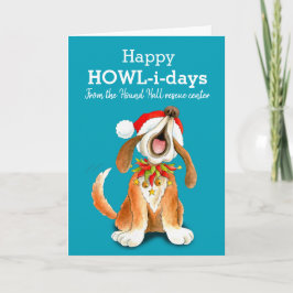Howling singende Hunde Kunst Weihnachtskarte Feiertagskarte