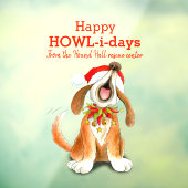 Howling singt Hundekunst Weihnachten Fensteraufkleber (Blatt 3)