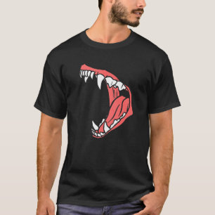 Howling Snarling Wolf Canine Mouth Beängstigender  T-Shirt