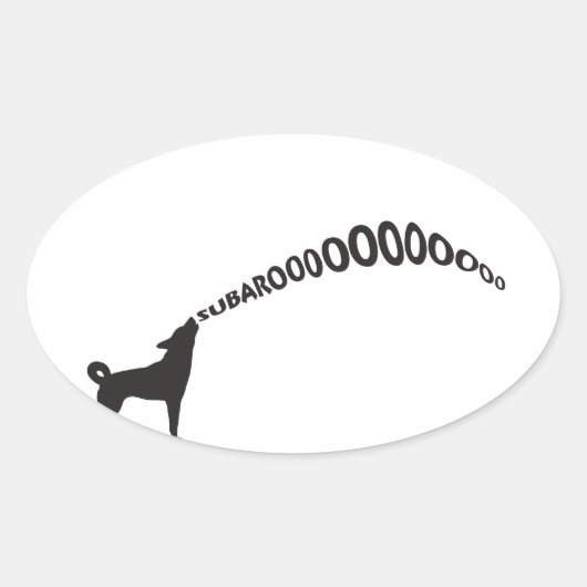 Howling Subaru Dog Ovaler Aufkleber (Vorderseite)