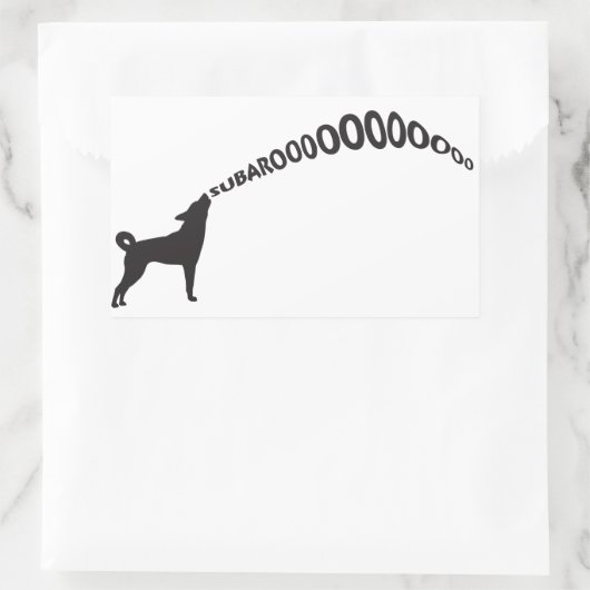 Howling Subaru Dog Rechteckiger Aufkleber (Tasche)