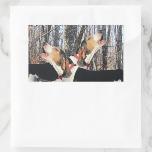 Howling Treeing Walker-Aufkleber Rechteckiger Aufkleber (Tasche)