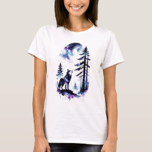 Howling Watercolor Wolf T-Shirt