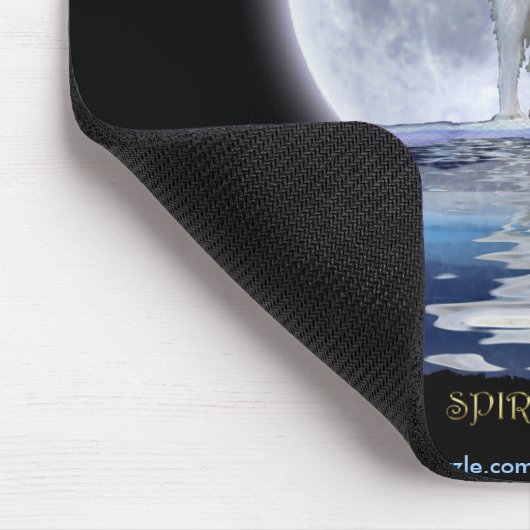 HOWLING WHITE WOLF & ALASKA MOON MOUSEPAD (Ecke)