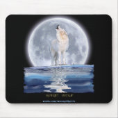 HOWLING WHITE WOLF & ALASKA MOON MOUSEPAD (Vorne)