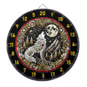 Howling White Wolf Inspiriere Fokusstärke Dartscheibe (vorne)