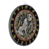 Howling White Wolf Inspiriere Fokusstärke Dartscheibe (Vorderseite Links)