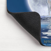 Howling White Wolf & Moon Wildlife Mousepad (Ecke)