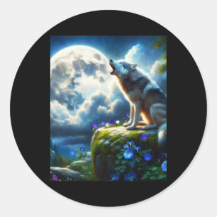 Howling Wild Wolf - Ein Moonlit Fantasy Sticker