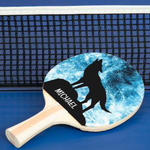 Howling Winter Wolf schneeblauer Individuelle Name Tischtennis Schläger