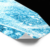 Howling Winter Wolf schneeblauer Rauch Abstrakt Poster (Ecke)