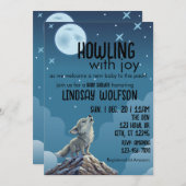Howling with Joy, Wolf Baby Shower Einladung (Vorne/Hinten)