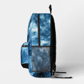 Howling Wolf abstrakt blaue Monogram Bedruckter Rucksack (Rechts)