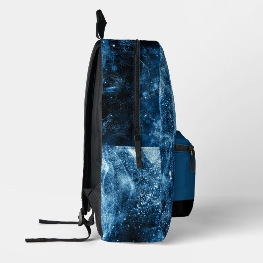 Howling Wolf abstrakt blaue Monogram Bedruckter Rucksack (Links)
