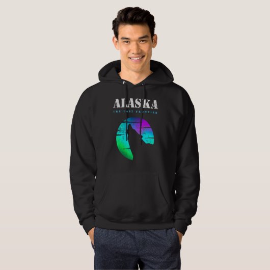 Howling Wolf Alaska Native American Alaska Tribal Hoodie (Vorne ganz)