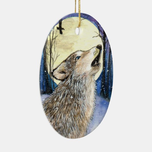 Howling - Wolf Art Keramikornament (Rechts)