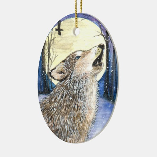 Howling - Wolf Art Keramikornament (Links)