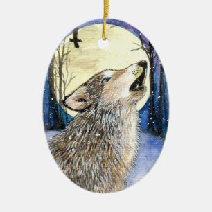 Howling - Wolf Art Keramikornament