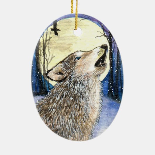Howling - Wolf Art Keramikornament (Hinten)