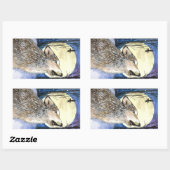 Howling - Wolf Art Rechteckiger Aufkleber (Blatt)